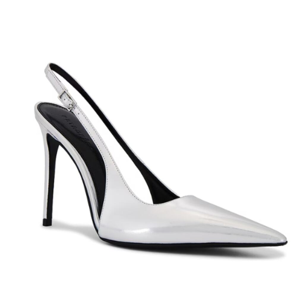 Retrofête Cindy Slingback Heel in Silver – Size 36 EU – EUC